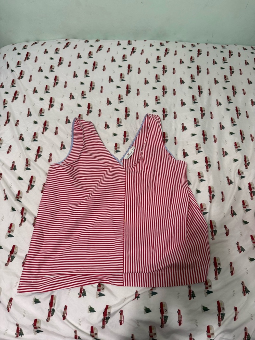 Striped Red & White Sleeveless Tank Top